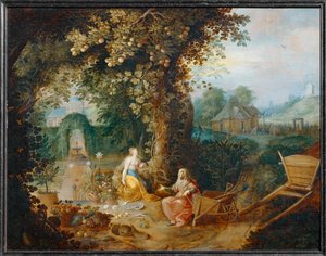 Vertumne et Pomone - Vertumnus och Pomona ... av Frans II the Younger Francken
