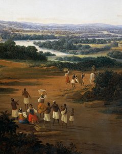 Serinhaem by i Brasilien eller hemmet för en sockerrörsplanterare i Brasilien (olja på duk) av Frans Post