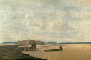 Det gamla portugisiska fortet för de tre vise männen vid Rio Grande, Brasilien ... av Frans Jansz Post
