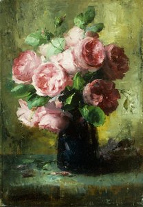 Rosa rosor i en vas