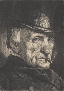 Man med hatt och cigarr av Frans Schwartz
