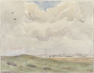 Dynlandskap med flock