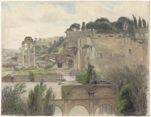 Utsikt över Forum Romanum och Palatinen, sett från Via Capitolina