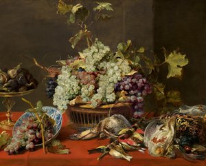 Stilleben med vindruvor och vilt, ca. 1630.