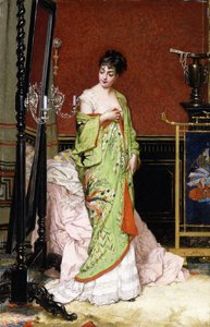 Den gröna kimono, 1876 av Frans Verhas