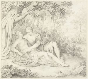 Kärlekspar under trädet av Frans van Mieris (II)