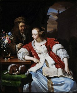 Den avbrutna sången: porträtt av konstnären och hans fru, 1671.