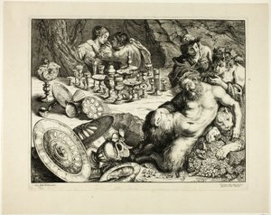 Bacchus och Drunken Silenus—Drömmen om Silenus av Frans van den Wyngaerde