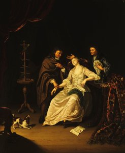 En läkare som sköter en svimande flicka, 1713 av Frans van the Younger Mieris