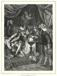 Christopher Columbus i lägret Santa Fe, Spanien av Franz (after) Kollarz