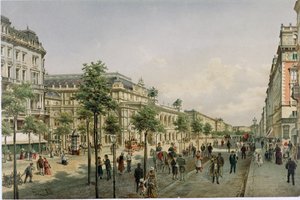 Operahuset i Wien strax efter färdigställandet ... av Franz Alt