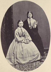 [Porträtt av två flickor], 1850-60-tal.