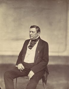 [Sittande man i vit väst och mörk rock], 1850-60-tal. av Franz Antoine