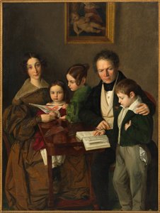 Kompositören Johann Baptist Gänsbacher 1778-1844 och hans familj, c.1838. av Franz Anton Stecher