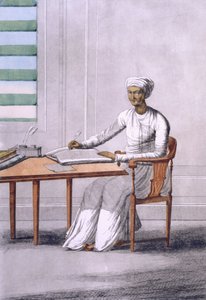 A causto (skrivare), från "Les Hindous ou la Description de leurs Moeurs Coutumes et Ceremonies", pub. 1808-12 (färgad etsning)