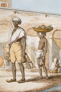 Hinduisk betjänt eller köpare av mat, från 