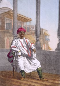 Jordägare, högklassig hindu, från "The Hindus, or the Description of their Manners, Costumes and Ceremonies", ca 1808-12 (färgad etsning).