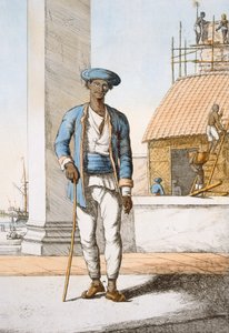 Sjöman, från "The Hindus, or the Description of their Manners, Costumes and Ceremonies", ca 1808-12 (färgad etsning) av Franz Balthazar Solvyns