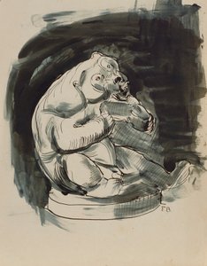 Sittande malaysisk björn av Franz Barwig d. Ä.