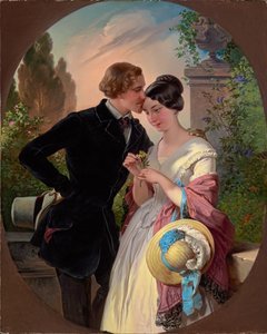 Faust och Gretchen på 1800-talet av Franz Dobiaschofsky