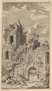 Fragment av den gamla stadsmuren i San Giovanni Laterano av Franz Edmund Weirotter