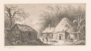 Kvinna och barn drar ett gäng grenar Suite de paysages (serietitel)