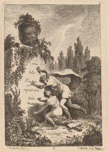 I ankomsten till Rom: pl. 1 av Franz Edmund Weirotter after Étienne de Lavallée Poussin