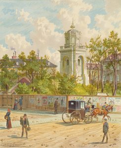 Währinger Strasse i Wien (med tornet på Ferdinands akvedukt) av Franz Gerasch