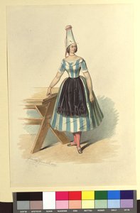 Ida Schuselka-Brüning als französische Bäuerin in "Maria die Tochter des Regiments"