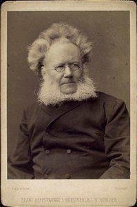 Henrik Ibsen, norsk dramatiker och poet, sent 1800- eller tidigt 1900-tal.