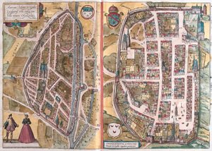 Chartres och Chateaudun, Frankrike (gravyr av Franz Hogenberg
