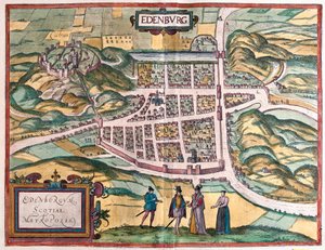 Edinburgh, Skottland (gravyr av Franz Hogenberg