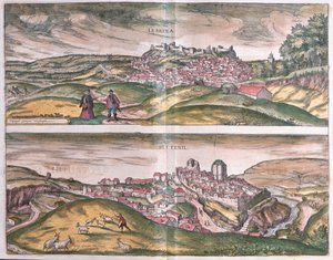 Lebrija och Setenil - Spanien (gravyr av Franz Hogenberg