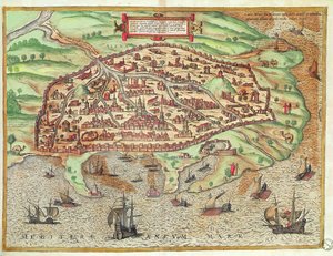Karta över Alexandria från "Cities of the World in Colony of Agrippina", 1572