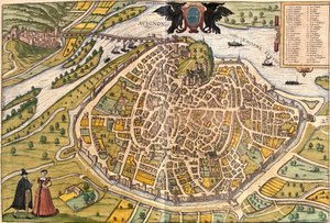 Plan av Avignon, Frankrike (etsning av Franz Hogenberg