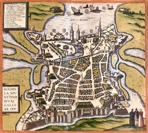 Plan av La Rochelle (Rochella), Frankrike (etsning