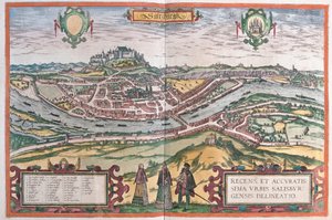 Salzburg, Österrike (gravyr av Franz Hogenberg