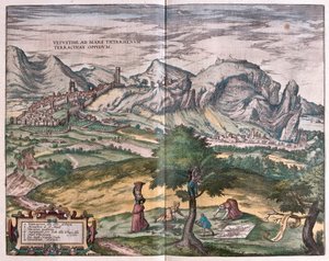 Terracina, Italien (gravyr av Franz Hogenberg