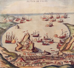 Den osmanske korsaren Khayr al-Din Barbarossa mot Karl V:s armé, av Franz Hogenberg av Franz Hogenberg