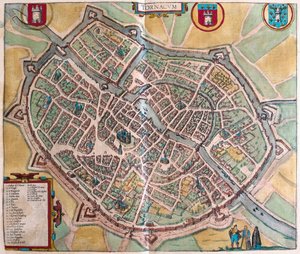 Tournai, Belgien (gravyr av Franz Hogenberg