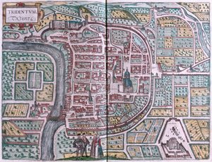 Trento, Italien (gravyr av Franz Hogenberg