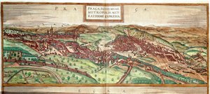 Utsikt över Prag (gravyr av Franz Hogenberg