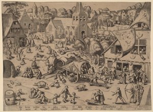 Bymässa i Hoboken av Franz Hogenberg after Pieter Bruegel the Elder