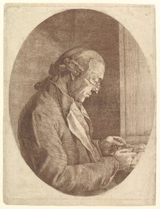 Porträtt av en konstnär som skissar en porträttminiatyr, 1799. av Franz Jakob Josef Ignatz von Predl