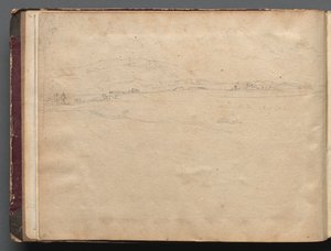 Album med utsikt över Rom och omgivningar, Landskapsstudier, sida 03b: Roman Panorama Landscape av Franz Johann Heinrich Nadorp