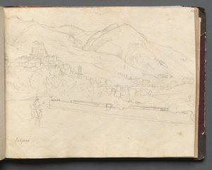 Album med utsikt över Rom och omgivningar, landskapsstudier, sida 42A: Roman Landscape. av Franz Johann Heinrich Nadorp