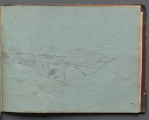 Album med utsikt över Rom och omgivningar, Landskapsstudier, sida 52a: Romerskt landskap av Franz Johann Heinrich Nadorp