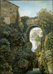 Tivoli, vattendrag, eller Anienes bana vid Tivoli av Franz Kaisermann