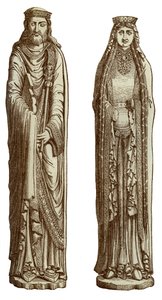 Clovis I och Clotilde hans fru, 1100-talet, 1870 av Franz Kellerhoven