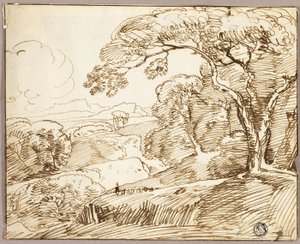 Landskap med panoramautsikt av Franz Kobell